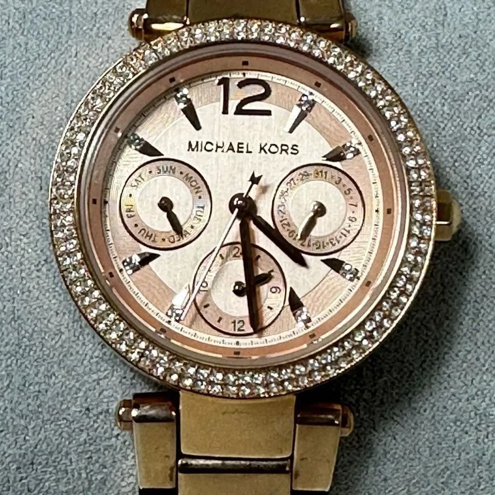 Michael Kors Mini Parker Rose Gold Watch - MK6352 EUC - Battery Replaced -A709